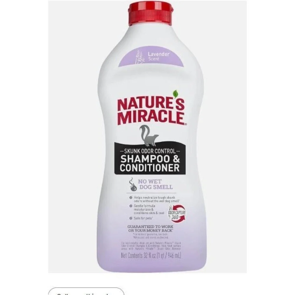 Nature's Miracle Skunk Odor Control Lavender Shampoo/Conditioner 32oz Bottle